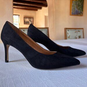 NEW J.Crew $245 Elsie Suede Pumps Black 8 Medium 3" heel